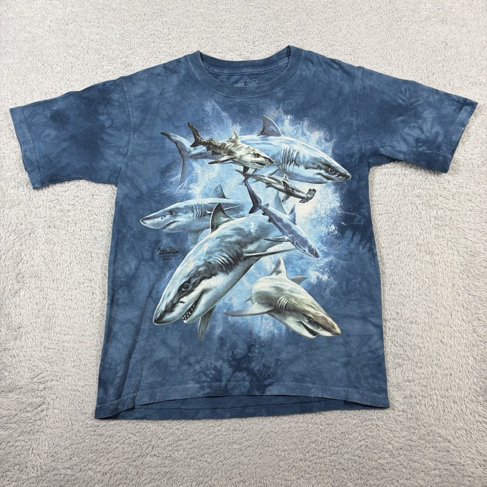 The Mountain Shark Shirt Youth Large Blue Maui Ocean Center Hawaii Fish